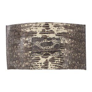 Reed Krakoff Envelope Purse 10.5 x 6 Brown Tan Reptile Print Leather Clutch Bag